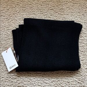 Quince Black Mongolian Cashmere Scarf NEW One Size